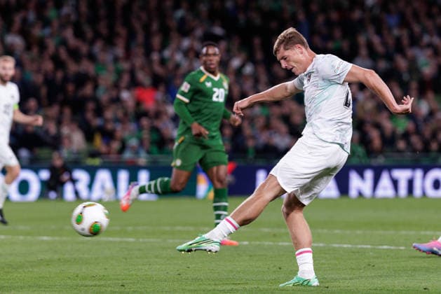 SOCCER - NL, IRL vs AUT DUBLIN,IRELAND,01.OCT.26 - SOCCER - UEFA Nations League, OEFB international match, Länderspiel, Nationalmannschaft Ireland vs Austria. Image shows Alexander Prass (AUT).  GEPAxpictures xArminxRauthner