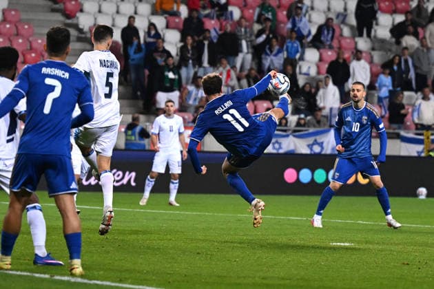 SOCCER - UEFA Nations League - Israel vs. Kosovo Photo by IPA ABACAPRESS.COM89192452 - Fisnik Asllani (Kosovo) during the Nations League phase, Matchday 3, League B Group B3, between Israel and Kosovo on October 1, 2026, at Nagyerdei Stadium in Debrecen, Hungary Haifa Israel  Copyright: xIPAxSport ABACAx