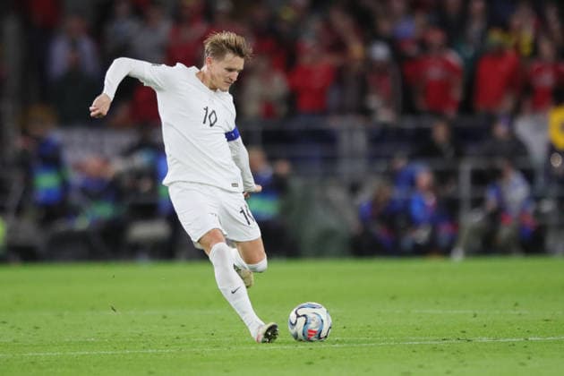 Wales v Norway, UEFA Nations League Martin odegaard of Norway during the UEFA Nations League match between Wales and Norway at Millenium Stadium, Cardiff, UK on 1 October 2026. Cardiff Millenium Stadium Wales UK Editorial use only , Copyright: xAlunxRobertsx PSI-24949-0099