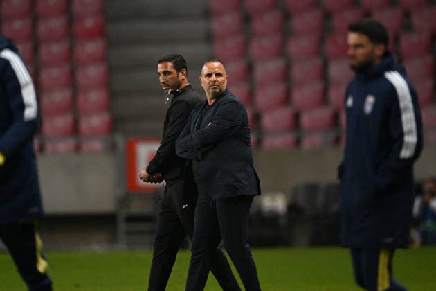 SOCCER - UEFA Nations League - Israel vs. Kosovo Photo by IPA ABACAPRESS.COM89192909 - Coach Israel Ran ben Simon during the Nations League phase, Matchday 3, League B Group B3, between Israel and Kosovo on October 1, 2026, at Nagyerdei Stadium in Debrecen, Hungary Haifa Israel  Copyright: xIPAxSport ABACAx