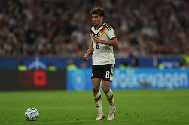 MUNICH, GERMANY - OCTOBER 01: Tom Bischof of Germany national team, Nationalteam during the UEFA Nations League 2026 27 League A match between Germany and Serbia at Allianz Arena on October 01, 2026 in Munich, Germany. Germany National team v Serbia National team Copyright: xx