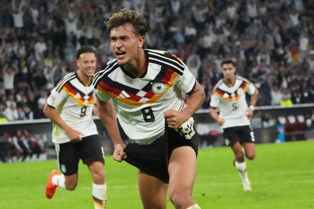 Munich, Nations League, Group B, UEFA Nations League, Germany vs. Serbia, September 30, 2026, Allianz Arena, Munich; Tom Bischof, Germany (GER); Goal celebration; Still image; UEFA regulations prohibit any use of photographs as image sequences and or quasi-video; EDITORIAL USE ONLY,
