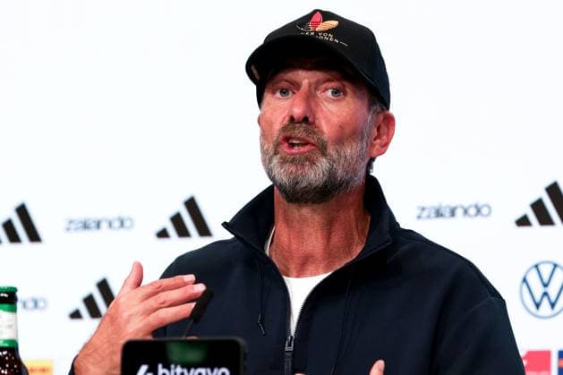 Head Coach Jürgen Klopp of Germany at the press conference following the home victory, Germany vs. Serbia, soccer, DFL, DFB, UEFA Nations League, 2026–2027 season, group stage, Group B, Matchday 3 of 6, October 1, 2026, Munich, Bavaria, Germany Copyright: xkolbert-press MartinxAgüerax