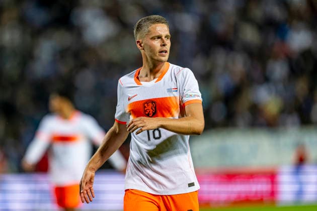 THESSALONIKI: Netherlands midfielder Joey Veerman during the UEFA Nations League match between Greece and the Netherlands at Toumba Stadium on October 1, 2026, in Thessaloniki, Greece. Photo by DeFodi Images
