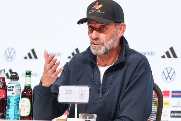 Head Coach Jürgen Klopp of Germany at the press conference following the home victory, Germany vs. Serbia, soccer, DFL, DFB, UEFA Nations League, 2026–2027 season, group stage, Group B, Matchday 3 of 6, October 1, 2026, Munich, Bavaria, Germany Copyright: xkolbert-press MartinxAgüerax