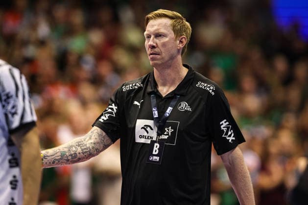 Coach Borge Lund, THW Kiel, Handball Bundesliga, 2026–2027 season, SC Magdeburg vs. THW Kiel at the GETEC Arena in Magdeburg, Handball, Germany, September 30, 2026