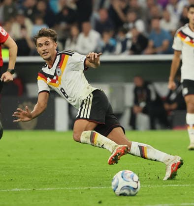 October 1, 2026, Nations League, Germany vs. Serbia, Allianz Arena, Munich, Soccer, Pictured: Goal scorer Tom Bischof of Germany