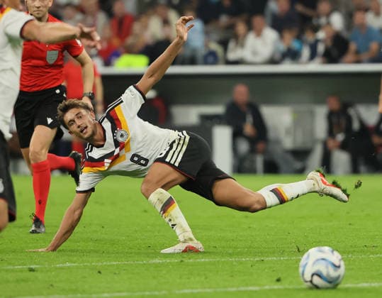 October 1, 2026, Nations League, Germany vs. Serbia, Allianz Arena, Munich, Soccer, Pictured: Goal scorer Tom Bischof of Germany