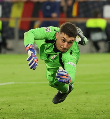 October 1, 2026, Nations League, Germany vs. Serbia, Allianz Arena, Munich, Soccer, Pictured: Djordje Pertovic of Serbia