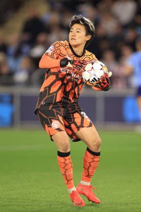 Manchester City Women gegen Real Madrid Women, 1. Oktober 2026, UEFA Women’s Champions League, Gruppenphase, Manchester City gegen Real Madrid, Manchester City-Torhüterin Ayaka Yamashita, Foto: Simon Stacpoole, Offside, Manchester, Großbritannien Copyright: xSimonxStacpoolexOffside