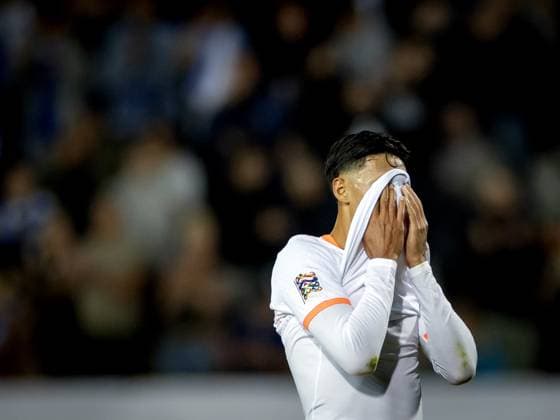 THESSALONIKI - Tijjani Reijnders of the Netherlands reacts after the 2-2 draw during the UEFA Nations League match between Greece and the Netherlands at the Toumba Stadium on October 1, 2026, in Greece. KOEN VAN WEEL ANP xVIxANPxSportx xxANPxIVx 571123741 originalFilename: 571123741
