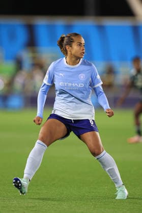 Manchester City Women gegen Real Madrid Women, 1. Oktober 2026, UEFA Women’s Champions League, Gruppenphase, Manchester City gegen Real Madrid, Mary Fowler von Manchester City, Foto: Simon Stacpoole, Abseits, Manchester, Großbritannien Copyright: xSimonxStacpoolexOffside