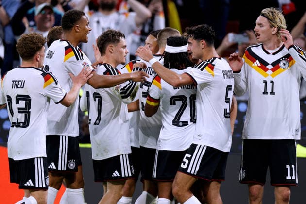 BISHOP Tom Team Germany celebrates after his goal to make it 1–0 in the 2026–2027 UEFA Nations League match between Germany and Serbia (2–0) on January 10, 2026, in Munich. DFL regulations prohibit any use of photographs as images SEQUENCES and or QUASI-VIDEO Copyright: xLacixPerenyix