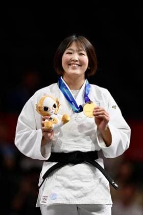 Narumi Tanioka (JPN), OCTOBER 1, 2026 - Judo : Women s -63kg award ceremony at Aichi International Arena during the Asian Games Aichi-Nagoya 2026 in Aichi, Japan. Noxthirdxpartyxsales  aflo_352396841 KenjiroxMatsuox