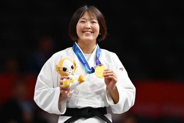 Narumi Tanioka (JPN), OCTOBER 1, 2026 - Judo : Women s -63kg award ceremony at Aichi International Arena during the Asian Games Aichi-Nagoya 2026 in Aichi, Japan. Noxthirdxpartyxsales  aflo_352419636 KenjiroxMatsuox