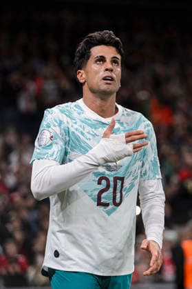 Denmark v Portugal - UEFA Nations League 2026 2027 Copenhagen, Denmark - October 1: Joao Cancelo of Portugal celebrates his goal during the UEFA Nations League 2026 2027 group D match between Denmark and Portugal at Parken Stadium on October 1, 2026 in Copenhagen, Denmark Copenhagen Parken Stadium Denmark Copyright: xLatinxSportxImagesx