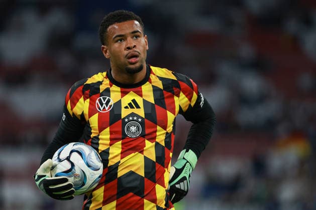 UEFA Nations League, Match 26-27: Germany vs. Serbia on October 1, 2026, at the Allianz Arena in Munich. Goalkeeper Noah Atubolu of Germany s U-21 team with the ball MH