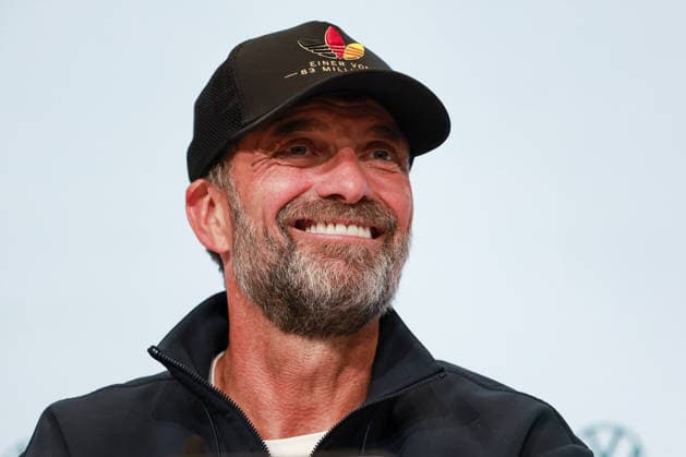 UEFA Nations League 26 27 Germany vs. Serbia on October 1, 2026, at the Allianz Arena in Munich; Coach Jürgen Juergen Jurgen Klopp of Germany laughs and smiles at the press conference MH