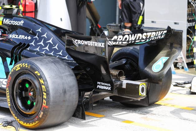 F1 - BAHRAIN GRAND PRIX IN MALAYSIA 2026 Mercedes AMG F1 Team W17, mechanical detail rear wing during the 2026 Formula 1 Bahrain Grand Prix in Malaysia, 16th round of the 2026 Formula One World Championship, WM, Weltmeisterschaft from October 2 to 4, 2026 on the Sepang International Circuit, in Sepang, Malaysia - SepangMalaysia Copyright: xANTONINxVINCENTx