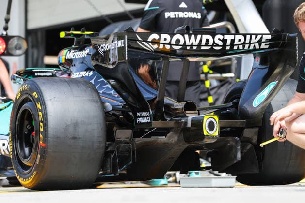 F1 - BAHRAIN GRAND PRIX IN MALAYSIA 2026 Mercedes AMG F1 Team W17, mechanical detail rear corner, bodywork, diffuser during the 2026 Formula 1 Bahrain Grand Prix in Malaysia, 16th round of the 2026 Formula One World Championship, WM, Weltmeisterschaft from October 2 to 4, 2026 on the Sepang International Circuit, in Sepang, Malaysia - SepangMalaysia Copyright: xANTONINxVINCENTx