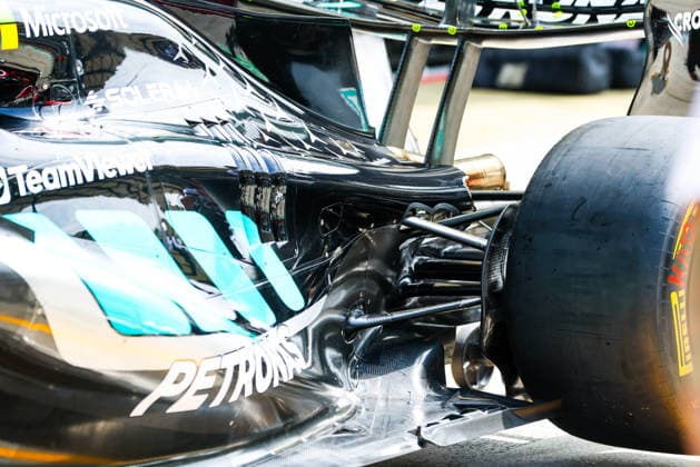 F1 - BAHRAIN GRAND PRIX IN MALAYSIA 2026 Mercedes AMG F1 Team W17, mechanical detail rear suspension during the 2026 Formula 1 Bahrain Grand Prix in Malaysia, 16th round of the 2026 Formula One World Championship, WM, Weltmeisterschaft from October 2 to 4, 2026 on the Sepang International Circuit, in Sepang, Malaysia - SepangMalaysia Copyright: xANTONINxVINCENTx