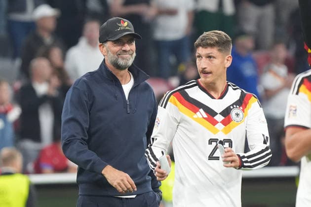 National Team Coach Jürgen Klopp (Germany) and Vitaly Janelt (Germany), Munich, October 1, 2026: Germany vs. Serbia, UEFA Nations League, Matchday 3, Allianz Arena