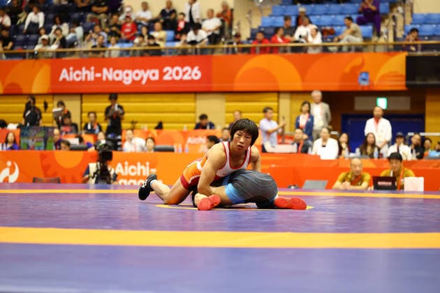 Asian Games 2026 Aichi-Nagoya, Japan Wrestling MFS 65 Kg India™s Sujeet Vs Iran™s Ebrahimzadeshsav Sujeet won by12-0 Aichi, Nagoya Gifu Perfectural Green Stadium Japan Copyright: xSeshadrixSukumarx