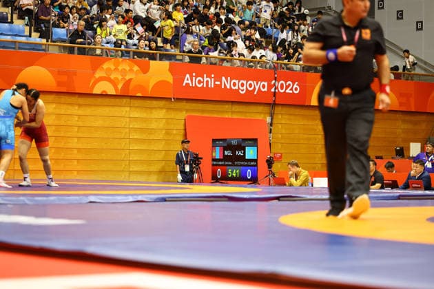 Asian Games 2026 Aichi-Nagoya, Japan Wrestling MFS 65 Kg India™s Sujeet Vs Iran™s Ebrahimzadeshsav Sujeet won by10-0 Aichi, Nagoya Gifu Perfectural Green Stadium Japan Copyright: xSeshadrixSukumarx