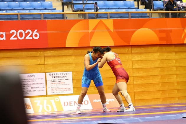 Asian Games 2026 Aichi-Nagoya, Japan Wrestling MFS 65 Kg India™s Sujeet Vs Iran™s Ebrahimzadeshsav Sujeet won by10-0 Aichi, Nagoya Gifu Perfectural Green Stadium Japan Copyright: xSeshadrixSukumarx