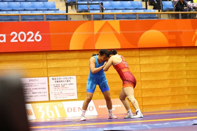 Asian Games 2026 Aichi-Nagoya, Japan Wrestling MFS 65 Kg India™s Sujeet Vs Iran™s Ebrahimzadeshsav Sujeet won by10-0 Aichi, Nagoya Gifu Perfectural Green Stadium Japan Copyright: xSeshadrixSukumarx