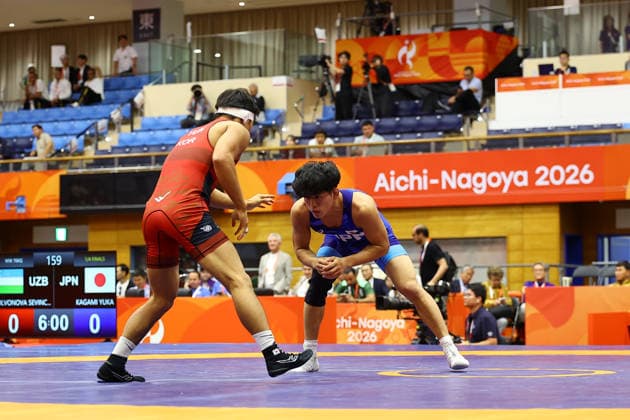 Asian Games 2026 Aichi-Nagoya, Japan Wrestling MFS 65 Kg India™s Sujeet Vs Iran™s Ebrahimzadeshsav Sujeet won by10-0 Aichi, Nagoya Gifu Perfectural Green Stadium Japan Copyright: xSeshadrixSukumarx