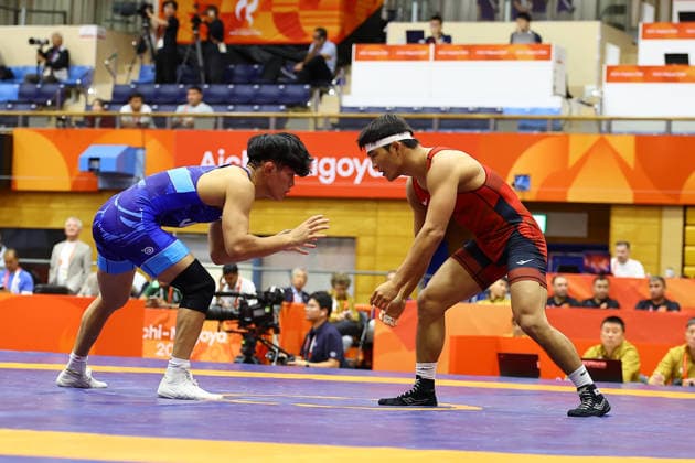 Asian Games 2026 Aichi-Nagoya, Japan Wrestling MFS 65 Kg India™s Sujeet Vs Iran™s Ebrahimzadeshsav Sujeet won by10-0 Aichi, Nagoya Gifu Perfectural Green Stadium Japan Copyright: xSeshadrixSukumarx