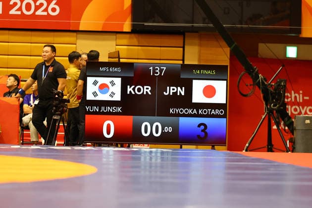 Asian Games 2026 Aichi-Nagoya, Japan Wrestling MFS 65 Kg India™s Sujeet Vs Iran™s Ebrahimzadeshsav Sujeet won by10-0 Aichi, Nagoya Gifu Perfectural Green Stadium Japan Copyright: xSeshadrixSukumarx