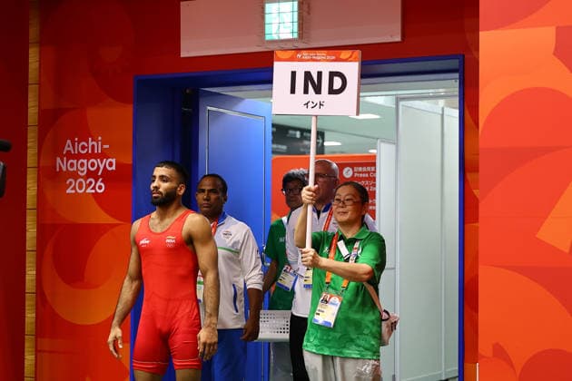 Asian Games 2026 Aichi-Nagoya, Japan Wrestling MFS 65 Kg India™s Sujeet Vs Iran™s Ebrahimzadeshsav Sujeet won by10-0 Aichi, Nagoya Gifu Perfectural Green Stadium Japan Copyright: xSeshadrixSukumarx
