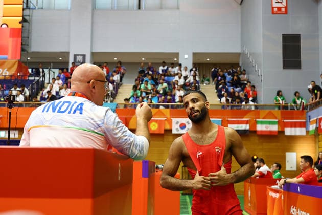 Asian Games 2026 Aichi-Nagoya, Japan Wrestling MFS 65 Kg India™s Sujeet Vs Iran™s Ebrahimzadeshsav Sujeet won by10-0 Aichi, Nagoya Gifu Perfectural Green Stadium Japan Copyright: xSeshadrixSukumarx