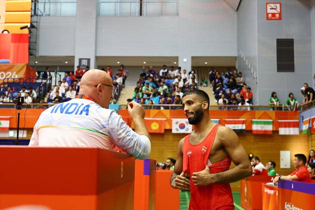 Asian Games 2026 Aichi-Nagoya, Japan Wrestling MFS 65 Kg India™s Sujeet Vs Iran™s Ebrahimzadeshsav Sujeet won by10-0 Aichi, Nagoya Gifu Perfectural Green Stadium Japan Copyright: xSeshadrixSukumarx