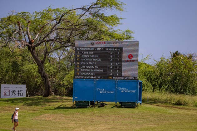 October 1, 2026, Honolulu, Hawaii, USA: By late noon during Round 1, A LIM KIM is in the lead at -7 at the 2026 Lotte Championship at Hoakalei Country Club, Ewa Beach, Hawaii, USA. 2026 Lotte Championship Presented By Hoakalei  - ZUMAm310 20261001_zsp_m310_012 Copyright: xElliotxMilesx