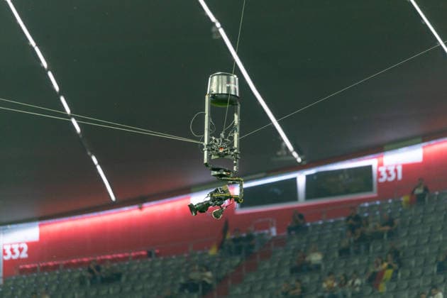 Soccer: UEFA Nations League 2026–2027, Matchday 3: Germany vs. Serbia at the Allianz Arena in Munich—cable camera above the field Copyright: xMichellexLukax