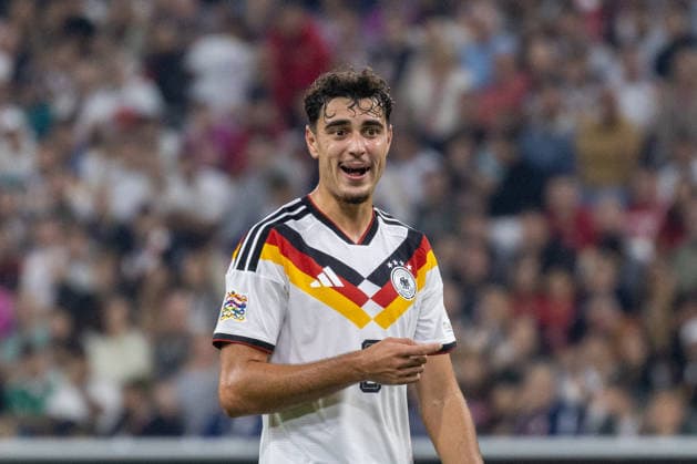 Soccer: UEFA Nations League 2026–2027, Matchday 3: Germany vs. Serbia at Allianz Arena, Munich; Aleksandar Pavlovic (Germany), 5: Gestures, Body Language, Emotion Copyright: xMichellexLukax