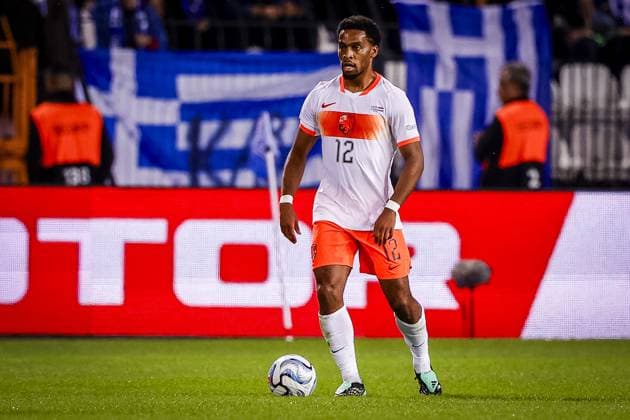 THESSALONIKI , 01-10-2026 , Toumba Stadium , season 2026 2027 , UEFA Nations League football , match between Greece and The Netherlands. picture shows Netherlands player Jurrien Timber Greece - Netherlands x207801660x Copyright: