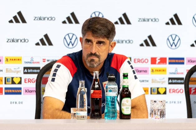 Soccer: UEFA Nations League 2026–2027, Matchday 3: Germany vs. Serbia at the Allianz Arena in Munich; Veljko Paunovic, Serbia’s head coach, at the postgame press conference following the Germany vs. Serbia match Copyright: xMichellexLukax