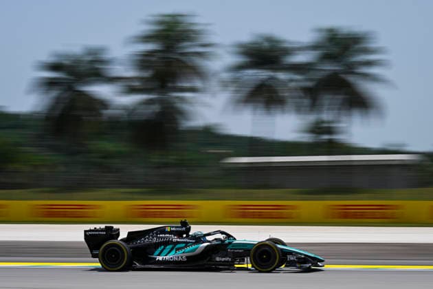 F1 - BAHRAIN GRAND PRIX IN MALAYSIA 2026 63 RUSSELL George (gbr), Mercedes AMG F1 Team W17, action during the 2026 Formula 1 Bahrain Grand Prix in Malaysia, 16th round of the 2026 Formula One World Championship, WM, Weltmeisterschaft from October 2 to 4, 2026 on the Sepang International Circuit, in Sepang, Malaysia - SepangMalaysia Copyright: xALBERTOxVIMERCATIx