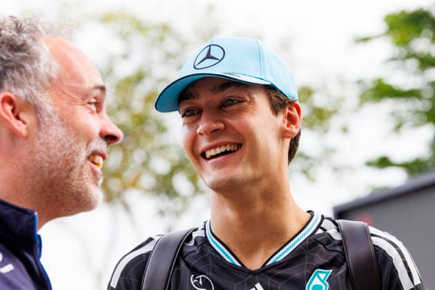 RECORD DATE NOT STATED 2nd October 2026; Sepang IC, Kuala Lumpur, Malaysia; Formula 1, Bahrain Grand Prix, Free Practice Day; George Russell (63) of Great Britain and Mercedes-AMG PETRONAS Formula One Team arriving at the Bahrain Grand Prix StephenxBlackberry