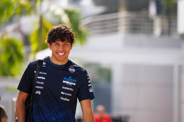 RECORD DATE NOT STATED 2nd October 2026; Sepang IC, Kuala Lumpur, Malaysia; Formula 1, Bahrain Grand Prix, Free Practice Day; Alexander Albon (23) of Thailand and Atlassian Williams F1 Team arriving at the Bahrain Grand Prix StephenxBlackberry