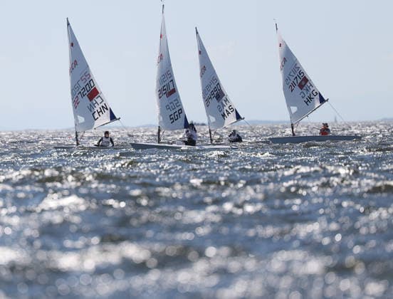 (261002) -- GAMAGORI, Oct. 2, 2026 -- Athletes compete during the Women s Dinghy Final of Sailing at the 20th Asian Games Aichi-Nagoya 2026 in Gamagori of Aichi Prefecture, Japan, Oct. 2, 2026. ) (SP)JAPAN-GAMAGORI-ASIAN GAMES-SAILING-WOMEN S DINGHY DengxHua