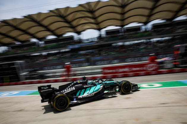F1 - BAHRAIN GRAND PRIX IN MALAYSIA 2026 63 RUSSELL George (gbr), Mercedes AMG F1 Team W17, action during the 2026 Formula 1 Bahrain Grand Prix in Malaysia, 16th round of the 2026 Formula One World Championship, WM, Weltmeisterschaft from October 2 to 4, 2026 on the Sepang International Circuit, in Sepang, Malaysia - SepangMalaysia Copyright: xXavixBonillax
