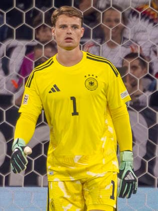 Munich, Germany, October 1, 2026 UEFA Nations League 2026–2027 League Phase Group A2 Match 3 Germany vs. Serbia Pictured: Goalkeeper Jonas Urbig GER DFB DFL regulations prohibit any use of photographs as image sequences and or quasi-video Allianz Arena Bayern Copyright: xFotostandx xSchäferx