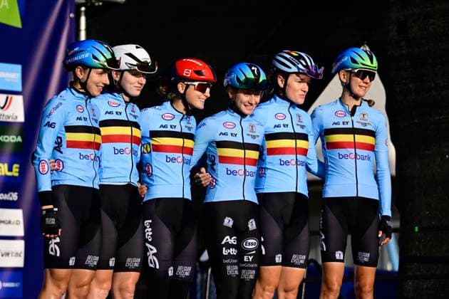 UEC 2026 Road European Championships Ljubljana 02 10 2026 SENCUR, SLOVENIA - OCTOBER 02 : riders of Belgium during the Women U23 cycling road race at the 2026 UEC Road European Championships. An UCI Continental Championships cycling race of 88,4 km with start and finsih in Sencur on October 2, 2026 in Sencur, Slovenia, 02 10 2026 Sencur Slovenia Copyright: xJanxDexMeuleneirx