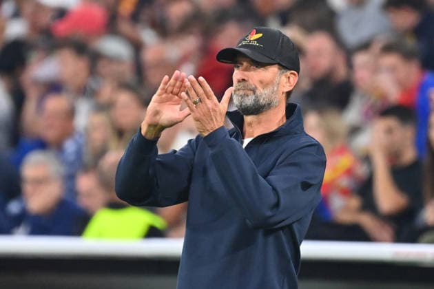 German National Team Coach Juergen KLOPP GER, gesturing, giving instructions, still image, cropped close-up, half-length portrait, soccer Nations League group stage, Group B, Matchday 3: Germany (GER) vs. Serbia (SRB) 2–0 on October 1, 2026, Allianz Arena
