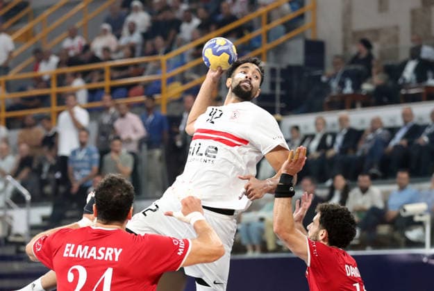 Handball - 2026 IHF Men s Handball Club World Championship, WM, Weltmeisterschaft in Egypt Hassan Kaddah, of Al Ahly in action against during the 2026 IHF Men s Handball Club World Championship bronze medal match Zamalek Club against Al Ahly SC in the New Administrative Capital, Egypt on October 01 2026. New Administrative Capital EGYPT Copyright: xMatrixxImages KhaledxElfiqix